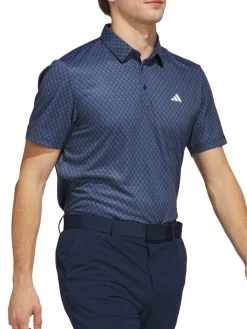adidas Core Allover Print Polo Shirt - Collegiate Navy/White