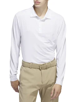 adidas Core Long Sleeve Polo Shirt - White