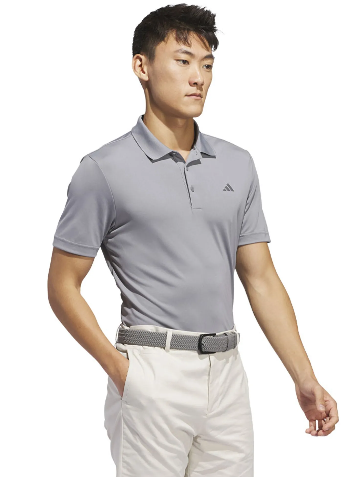 adidas Core Performance PrimeGreen Polo Shirt - Grey Three