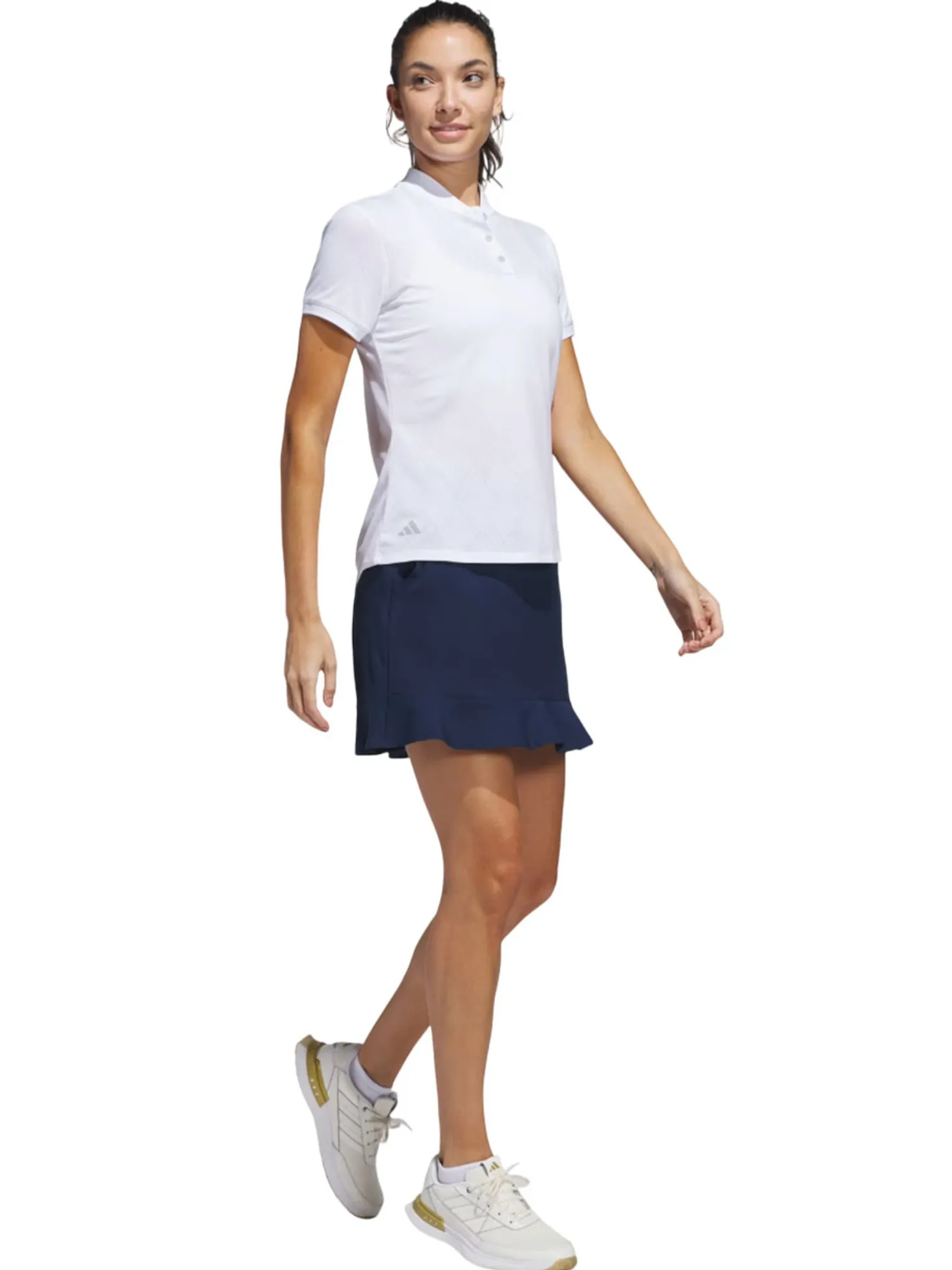adidas Womens Ultimate365 Diamond Jacquard Polo Shirt - White