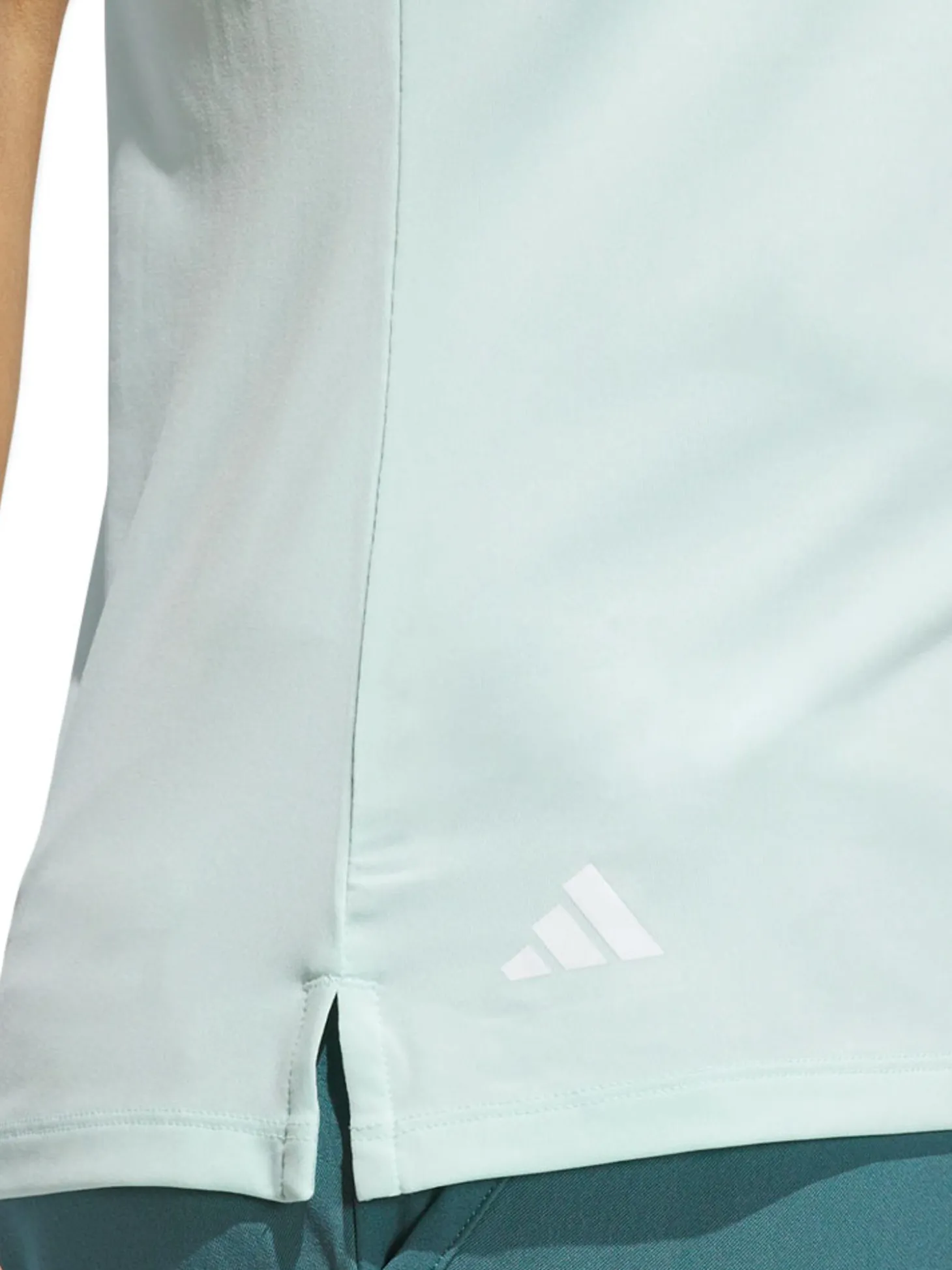adidas Womens Ultimate365 Solid Short Sleeve Polo Shirt - Semi Flash Aqua
