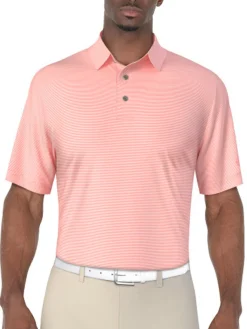 Ben Hogan Fine Line Stripe Polo Shirt - Strawberry Pink