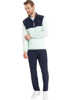 Calvin Klein Atlantic Hybrid Half Zip - Light Jade/Navy