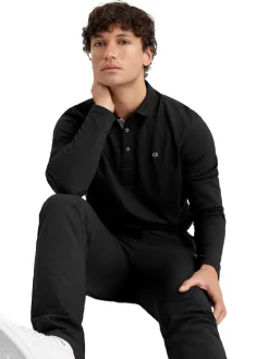 Calvin Klein Bayard Long Sleeve Polo - Black
