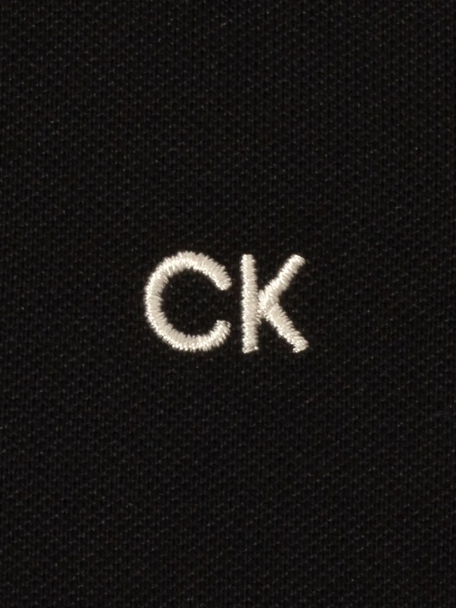 Calvin Klein Cotton Blend Quad Polo - Black