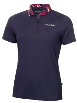 Calvin Klein Womens Vesey Short Sleeve Polo - Navy