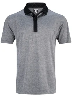 FootJoy Heather Lisle Polo Shirt (Athletic Fit) - Charcoal/Black
