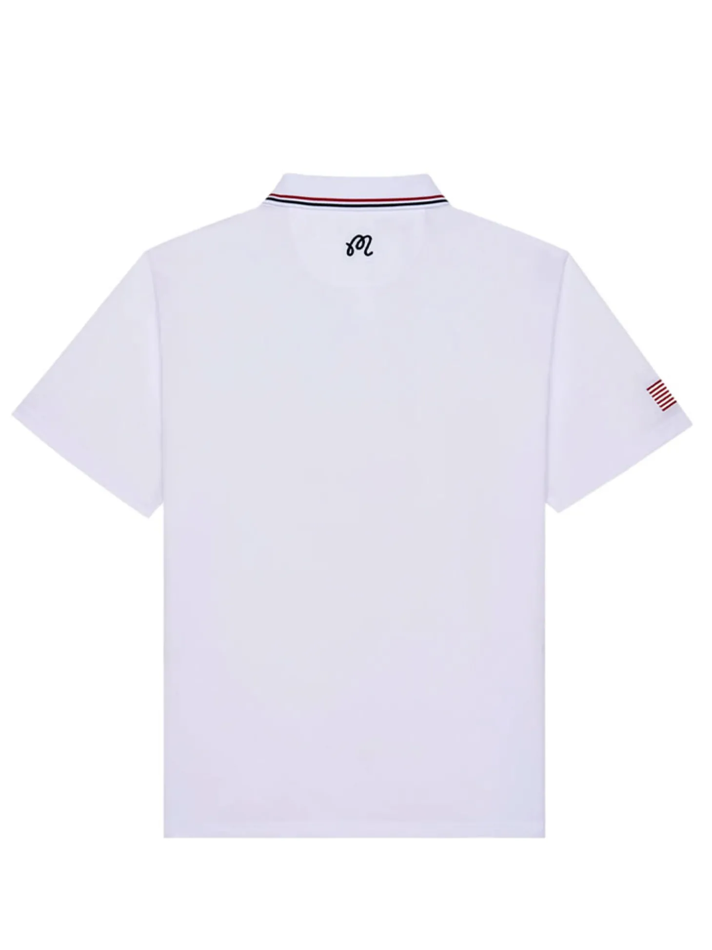 Malbon Eagle Buckets Performance Pique Polo - White