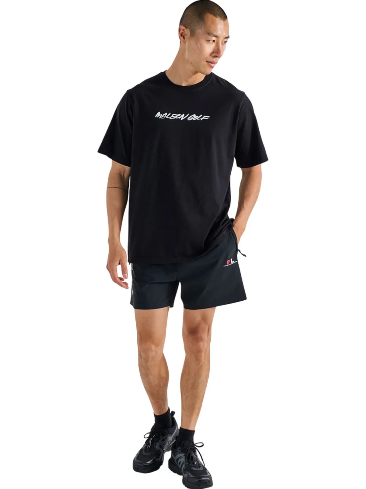 Malbon Performance Tag Tech Short - Black