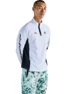 Malbon Poly Performance Quarter Zip - White