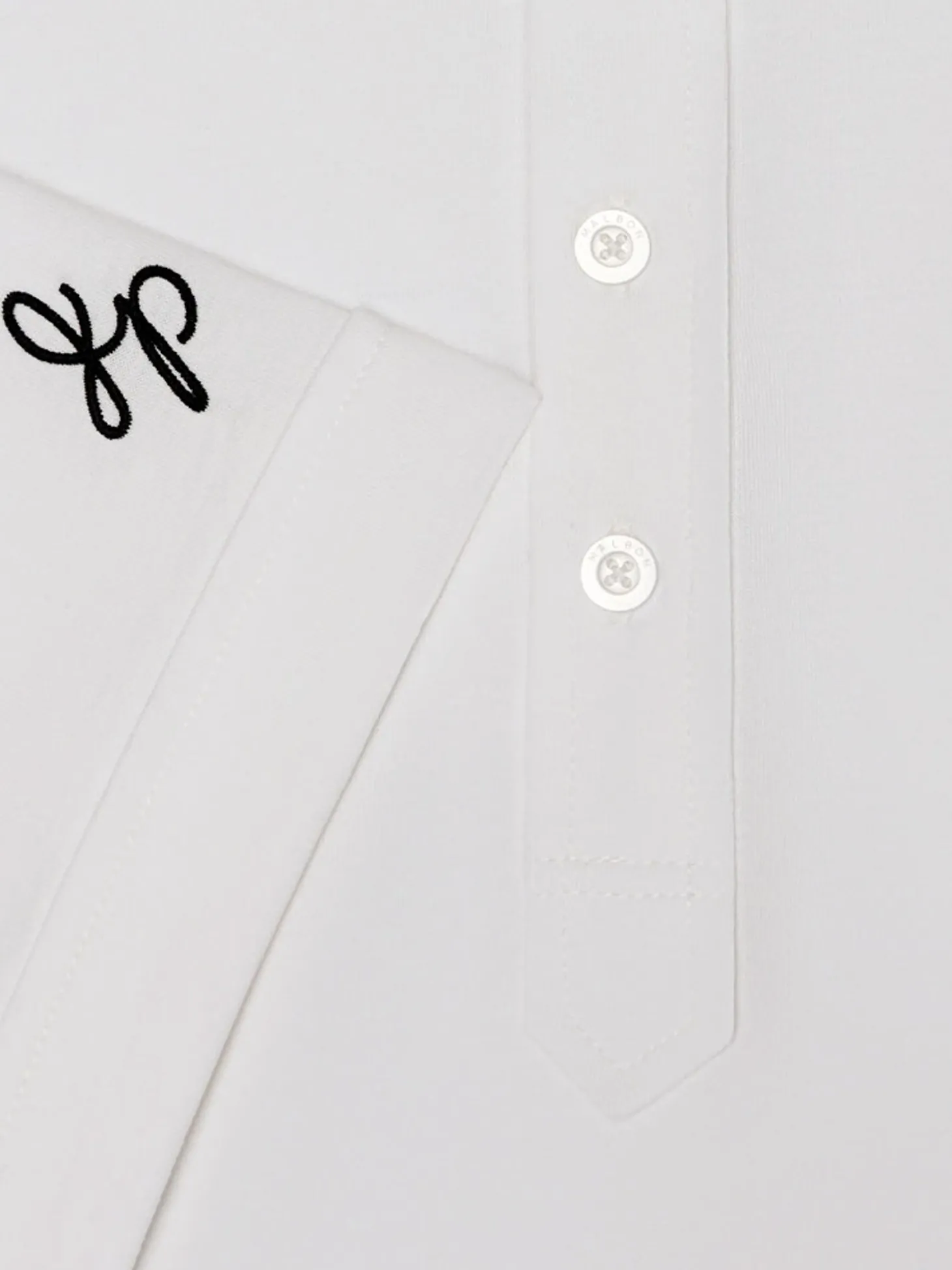 Malbon x Jesper Parnevik Single Pocket Mercerized Cotton Jersey Polo - White