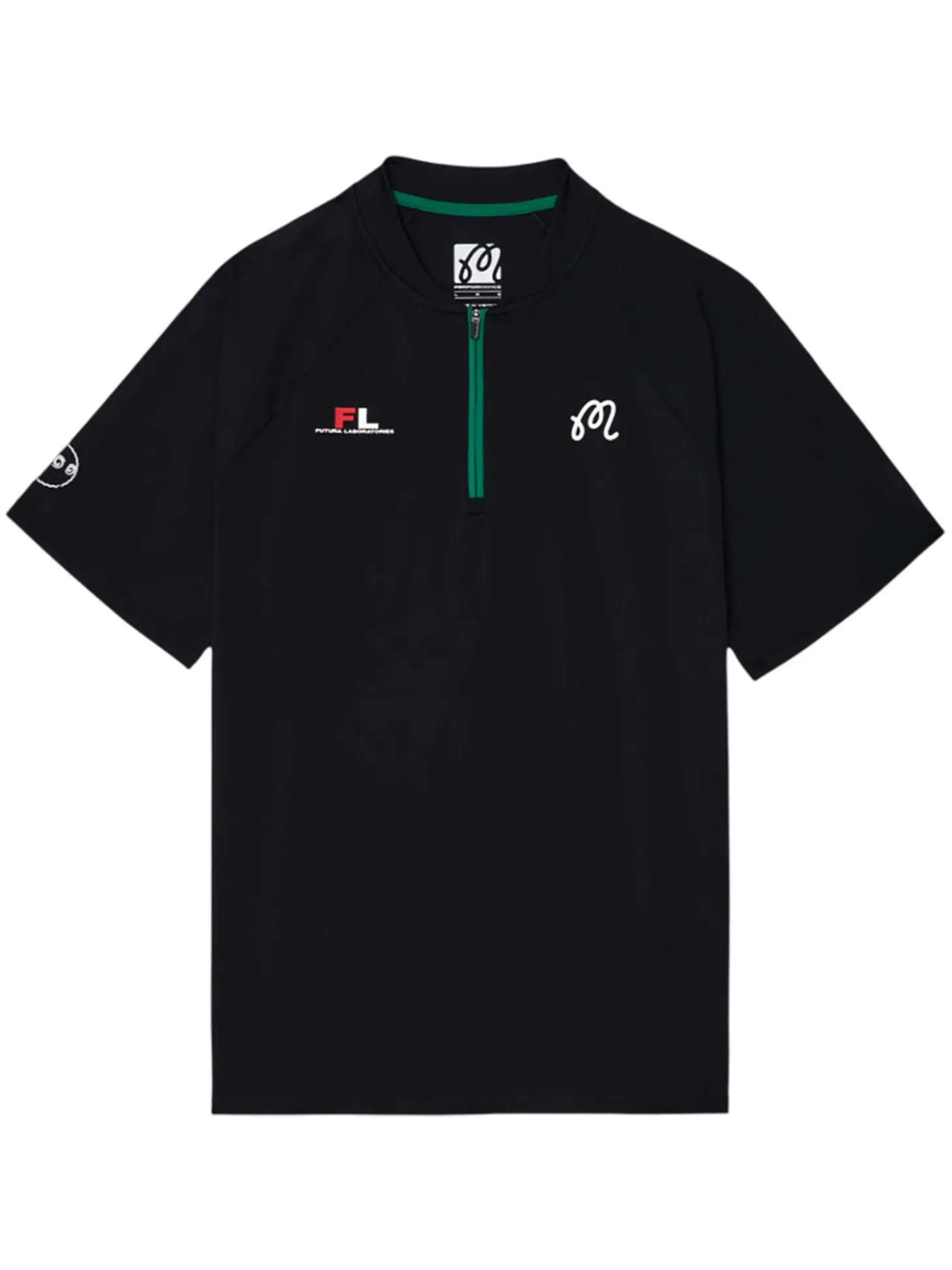 Malbon Zip Raglan Blade Polo - Black