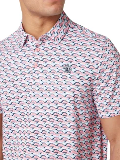 Original Penguin Layered Umbrella Print Polo - Murex Shell