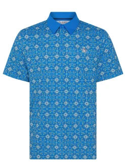 Original Penguin Pete's Cocktail Windowpane Polo - French Blue