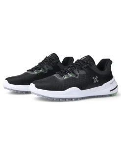 Payntr Golf X 001 F Mesh Golf Shoes - Black/Electric Green/Silver