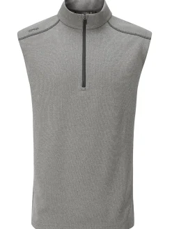 Ping Ramsey 1/2 Zip Ribbed Fleece Vest - Ash Marl