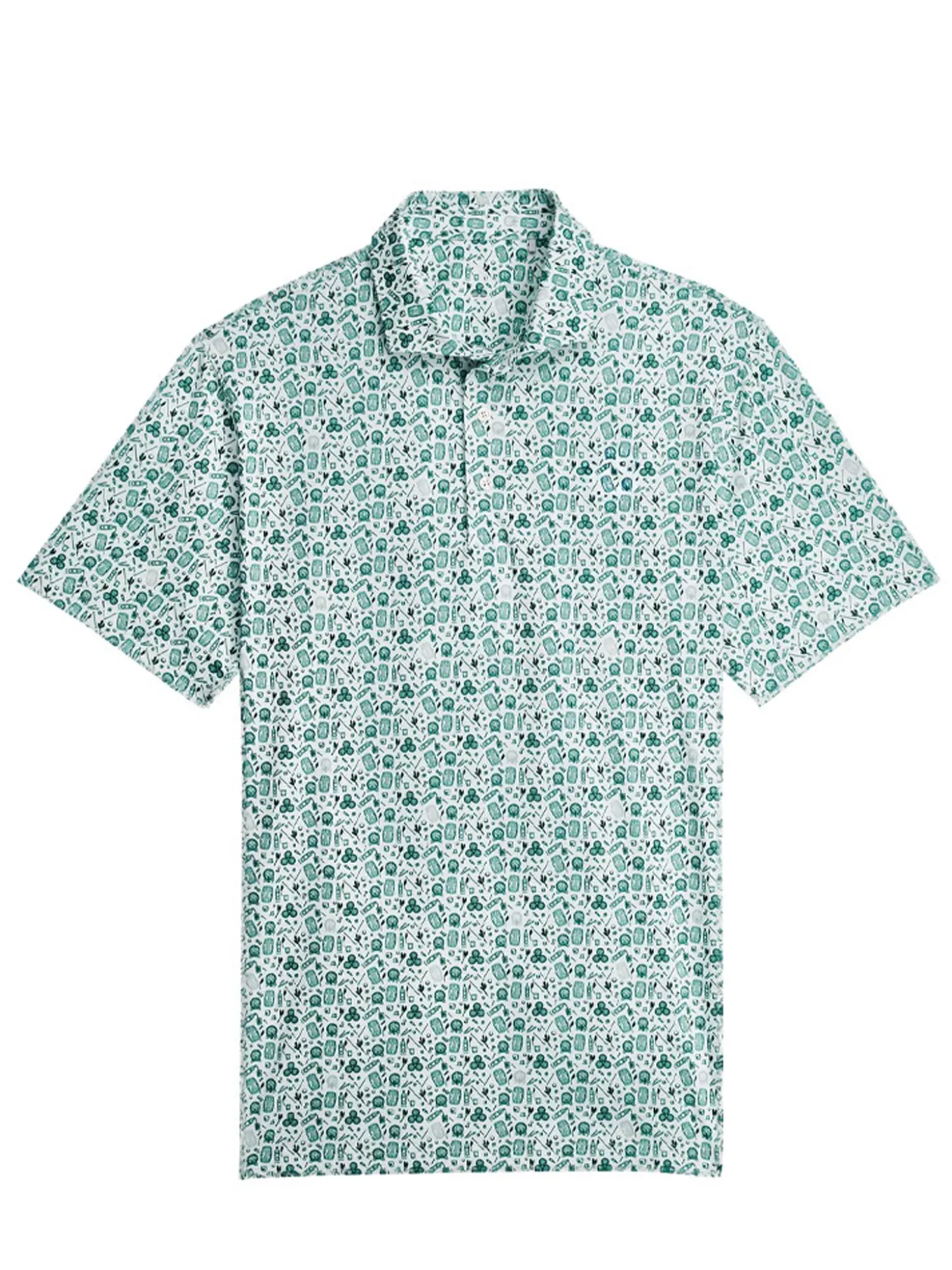 Puma MATTR Port Golf Polo - Green Terrain/White Glow