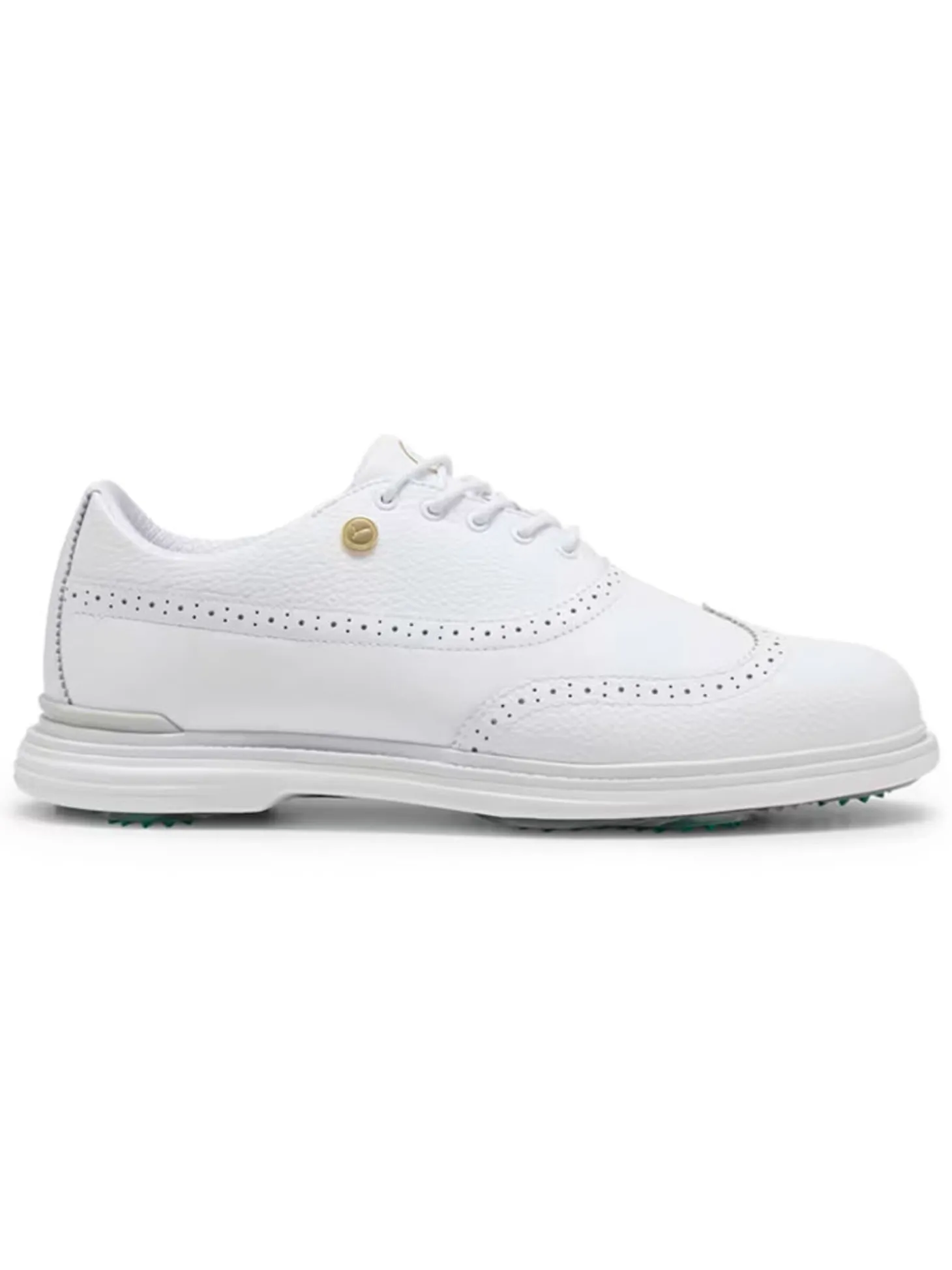 Puma Royale Wingtip Golf Shoes - Puma White/Vapor Grey/Grassy Green