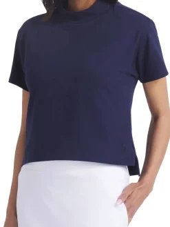 Puma Womens Charlotte Modalon Golf Mock - Deep Navy