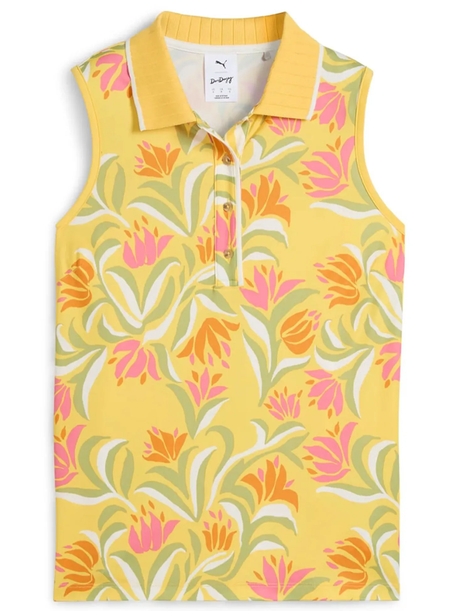 Puma Womens x Dani Dazey Sleeveless Polo - Sunny Yellow