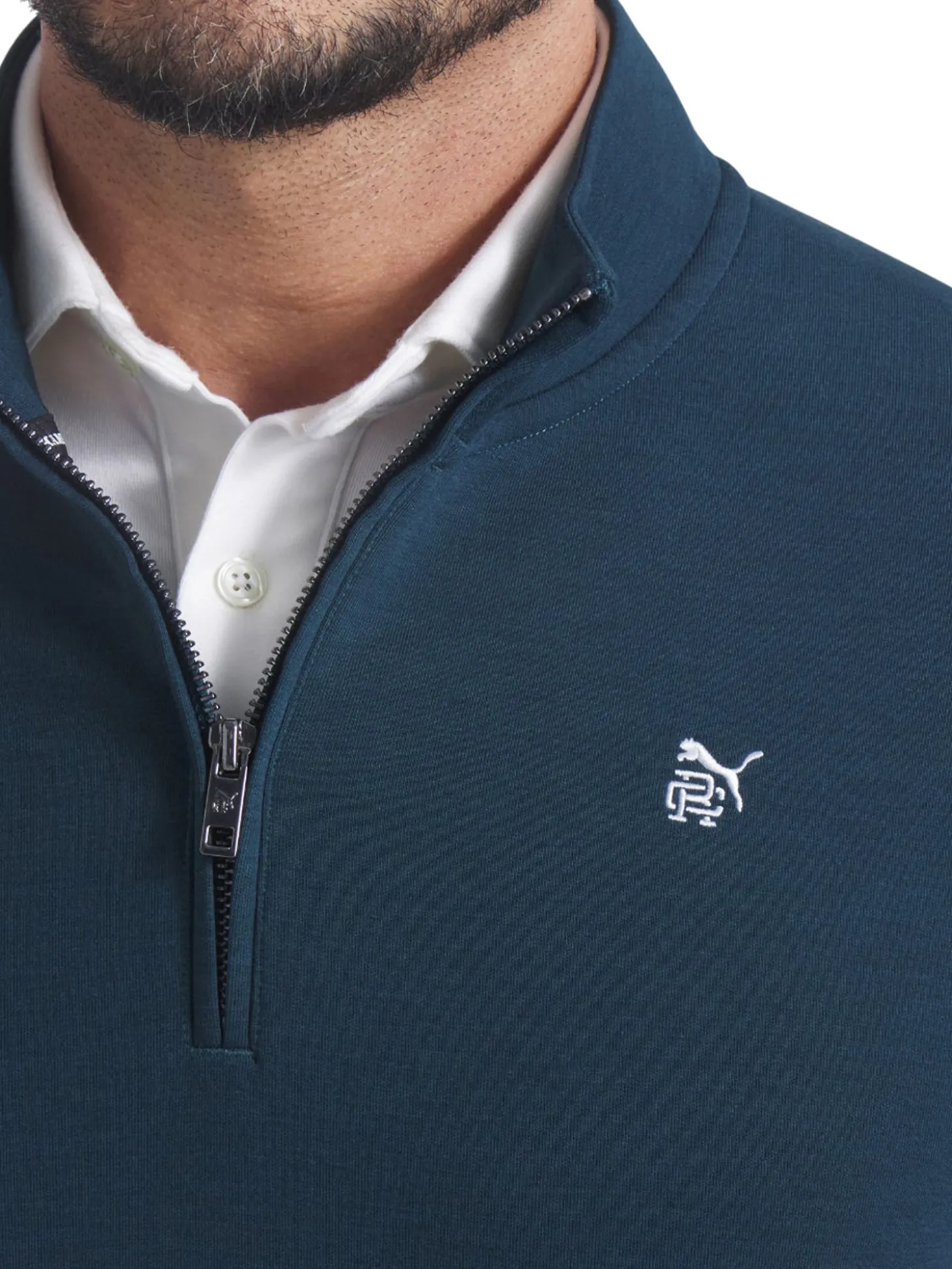 Puma x Reigning Champ CLOUDSPUN Fleece Golf 1/4 Zip - Green Terrain