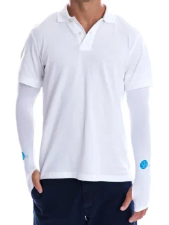SParms Sun Protection Arm Sleeves With Thumbhole - White