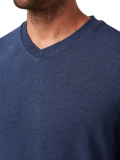 TravisMathew Amenities V-Neck - Heather Blue Nights
