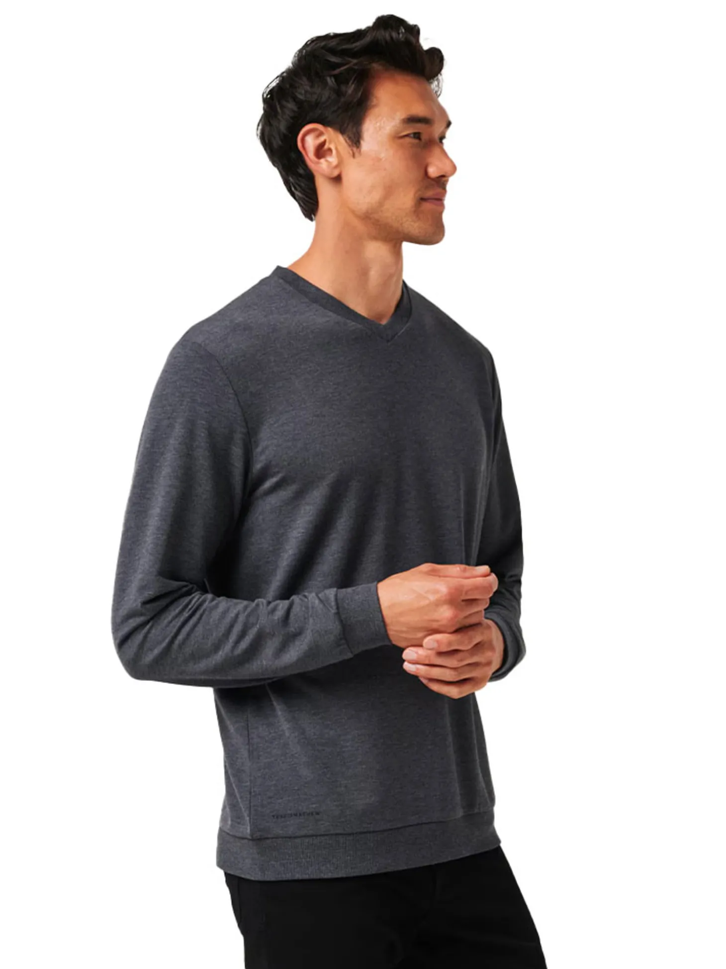 TravisMathew Amenities V-Neck - Heather Dark Grey