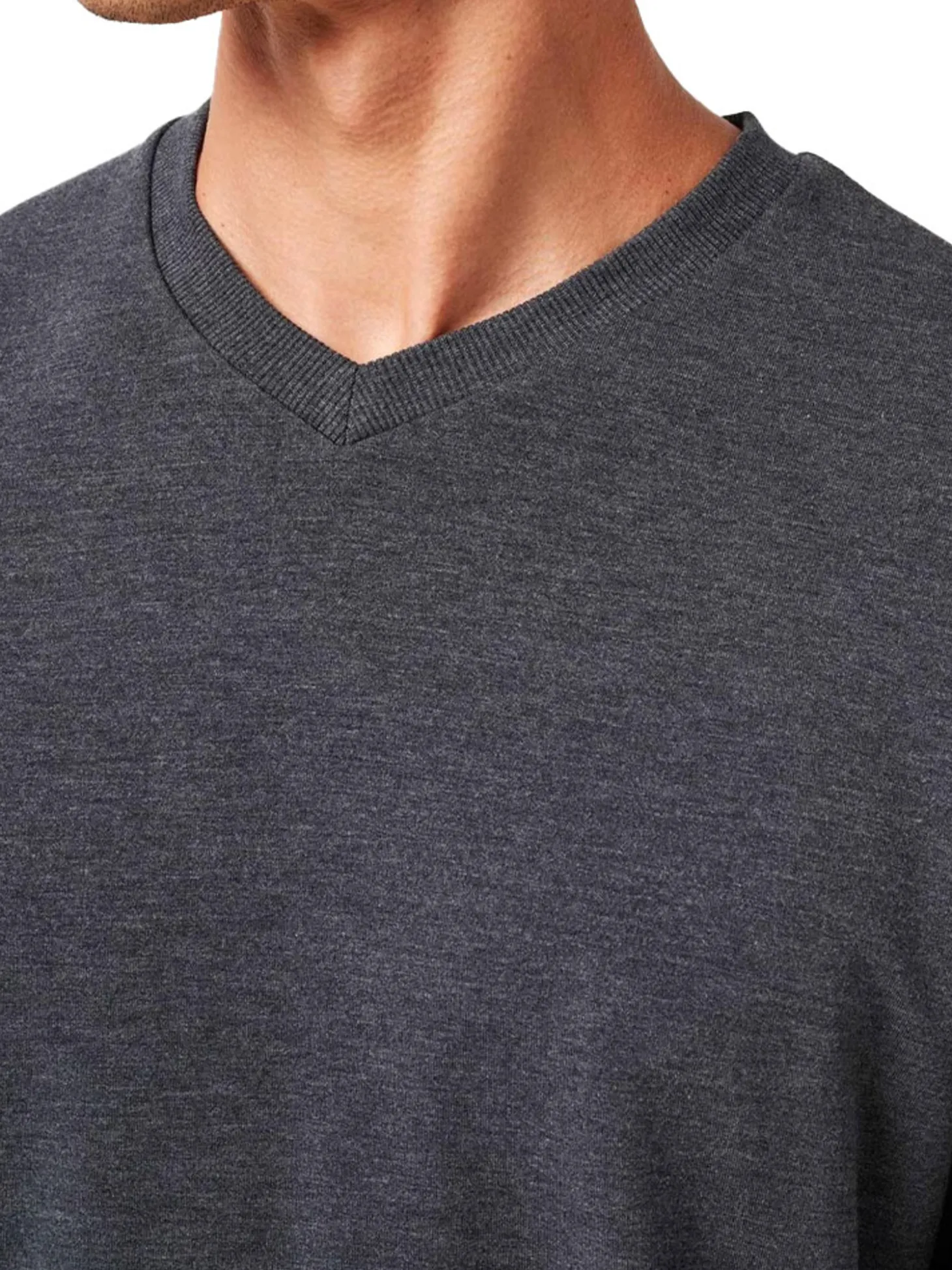 TravisMathew Amenities V-Neck - Heather Dark Grey