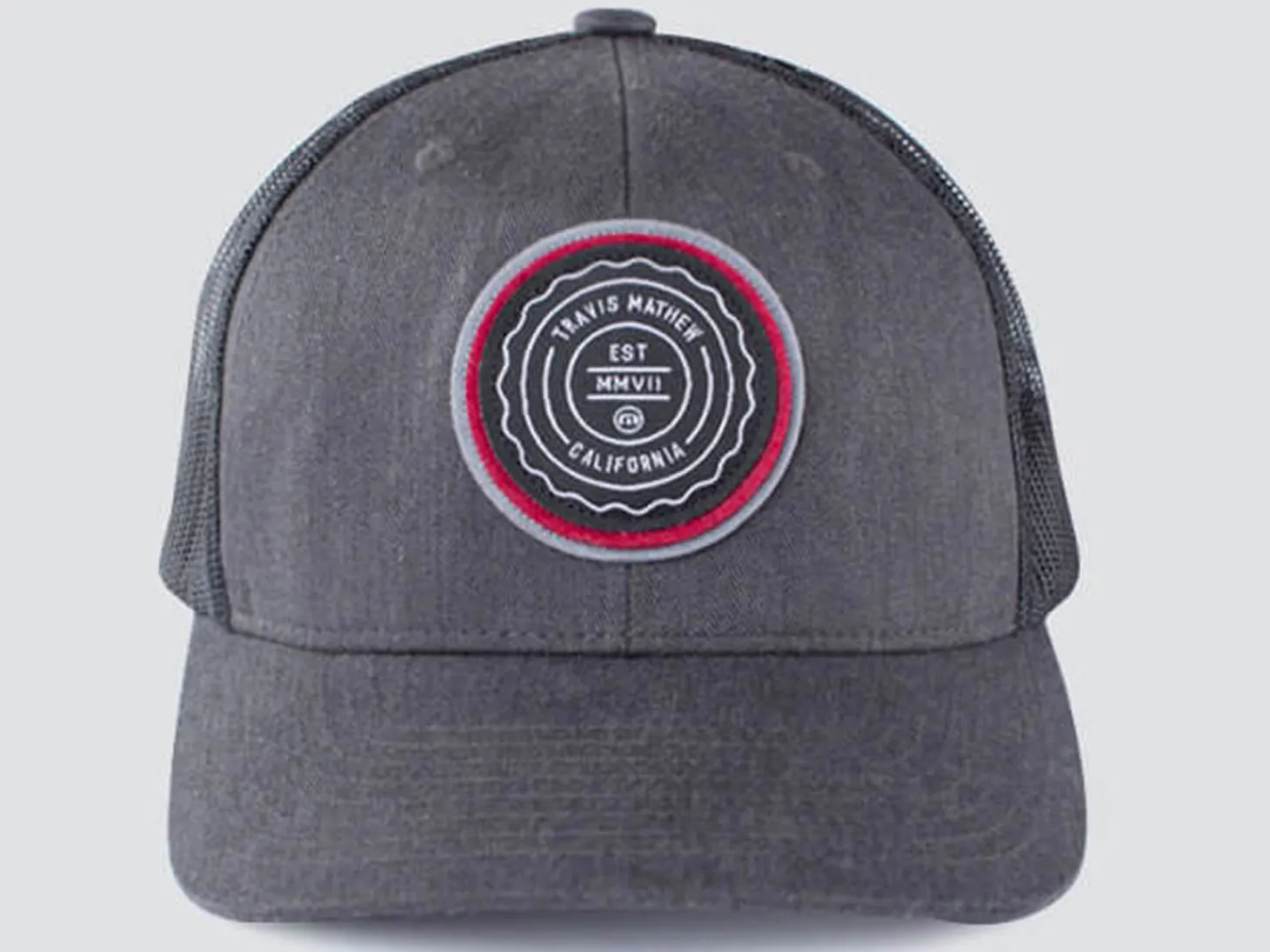 TravisMathew The Patch Cap - Heather Grey Pinstripe
